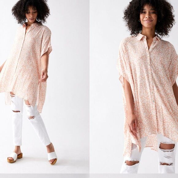 Pacsun Lost + Wander Dessert Shirt/Dress/Tunic Sz. M/L NWT Beach Coastal Boho - Picture 1 of 16